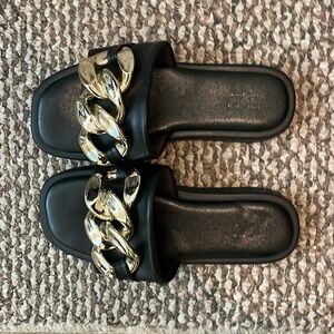 Slip on open toe sandals